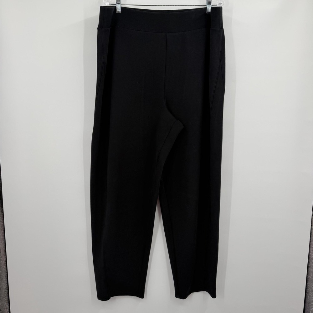 Spanx Pants Womens 2X Tall Black Dress Pants Pull On Elastic Waist Air Essential